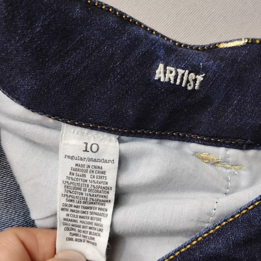 American Eagle Super Stretch Artist Jeans Dark Wash Flare Leg Womens 10 - Picture 3 of 8